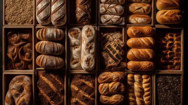 A bunch of fresh breads sitting in front of each other