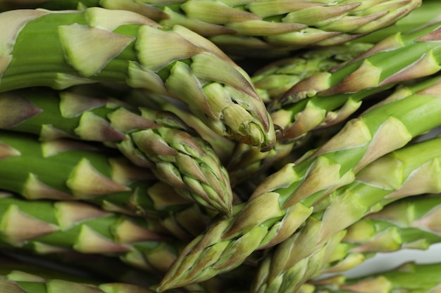 Bunch of fresh green asparagus, close up