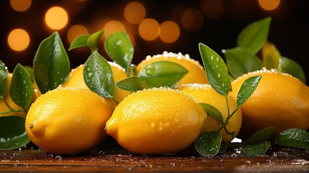 a bunch of fresh lemons on the table