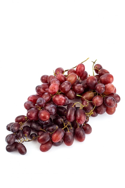 Bunch of fresh ripe juicy grapes on white