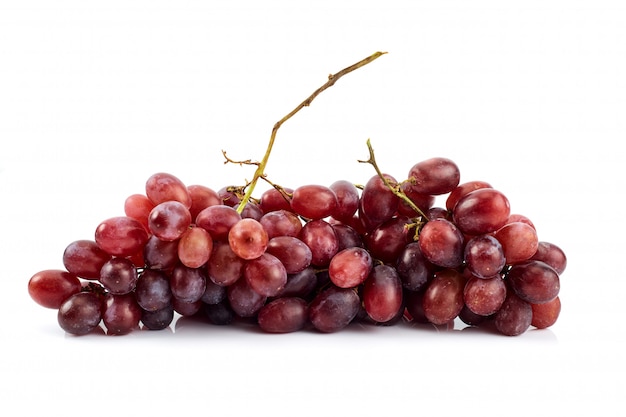 Bunch of fresh ripe juicy grapes on white