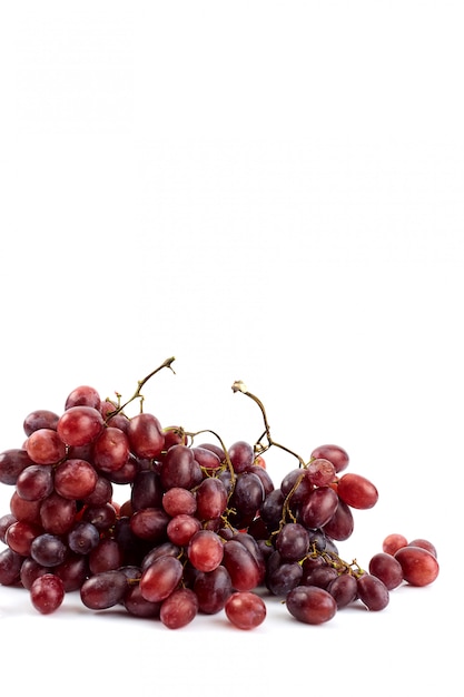 Bunch of fresh ripe juicy grapes on white