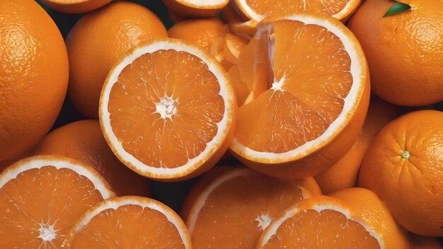 Bunch of fresh sliced oranges