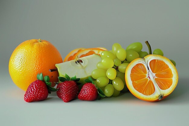 Photo a bunch of fruit sitting on top of a table