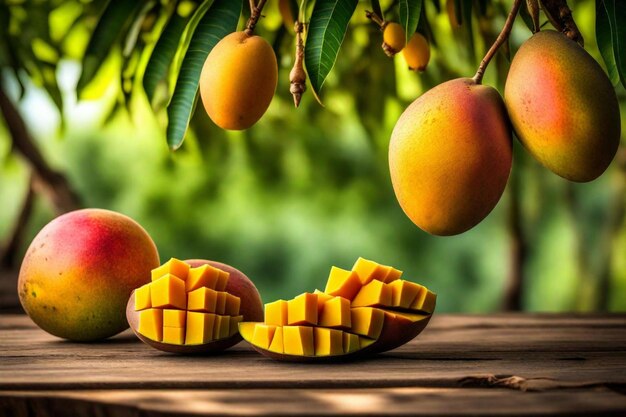 Photo a bunch of fruit that are on a tree