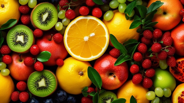 A bunch of fruits that are in a bowl