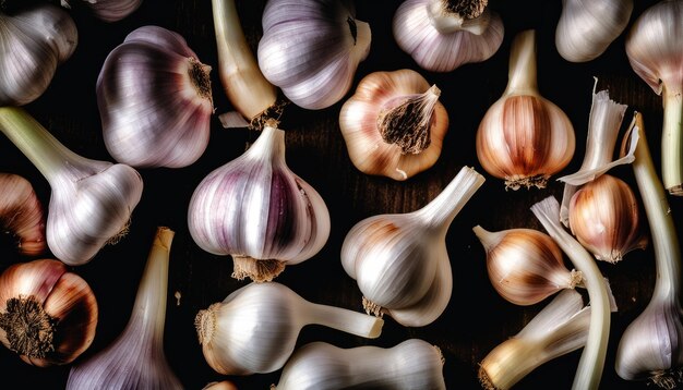 A bunch of garlic cloves on a table