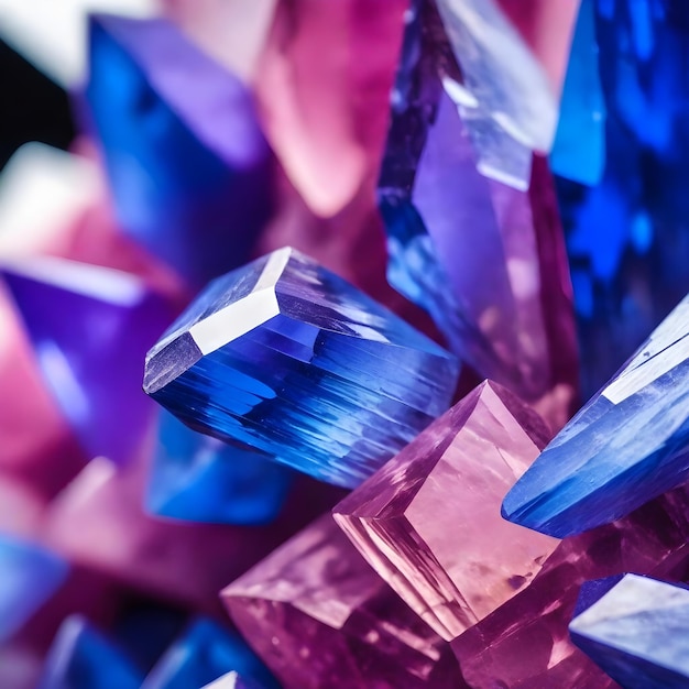 a bunch of gemstones are displayed in a room