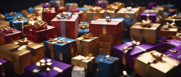 A bunch of gift boxes generated by AI