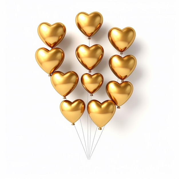 Photo a bunch of gold balloons with the word love on them