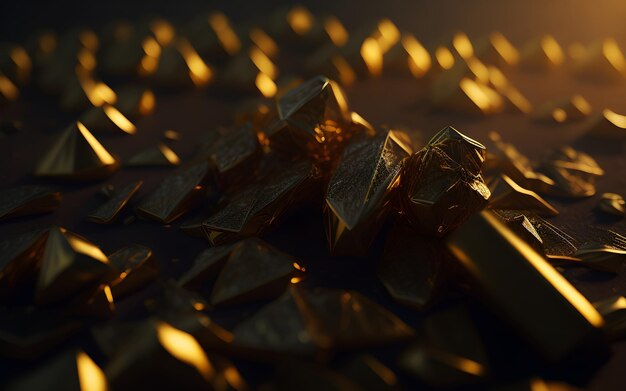 A bunch of gold bars sit on a table