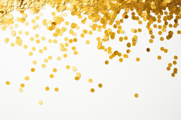 Photo a bunch of gold confetti on a white background