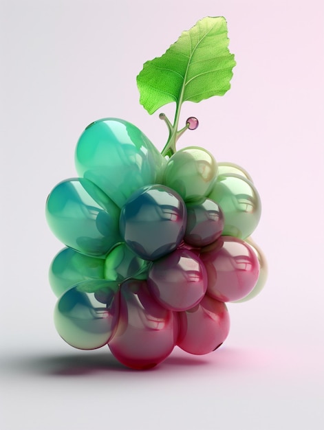 A bunch of grapes is on a pink background