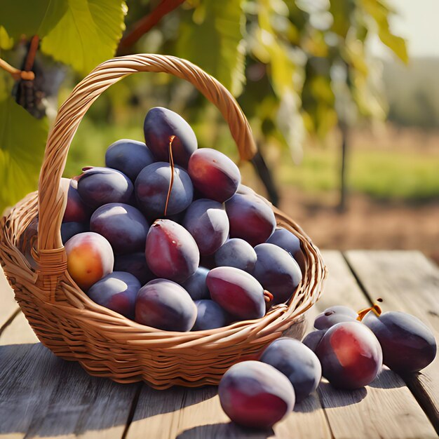 Photo a bunch of grapes that are hanging from a tree