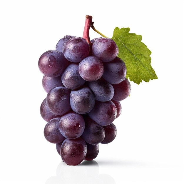 a bunch of grapes that is on a white background