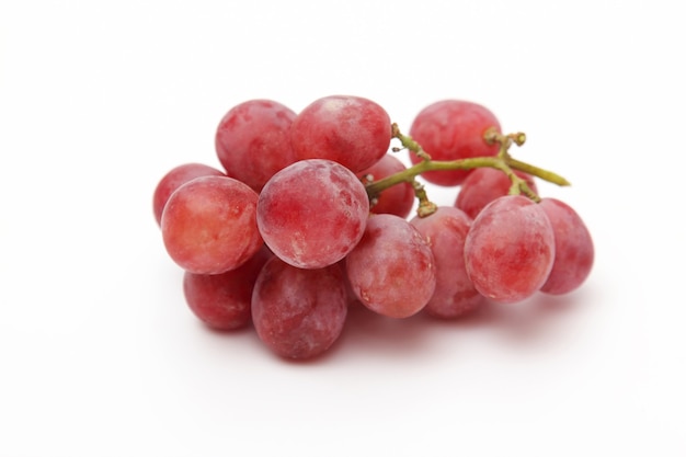 Bunch of grapes on white