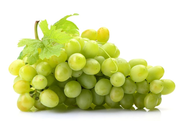 Bunch of grapes on white