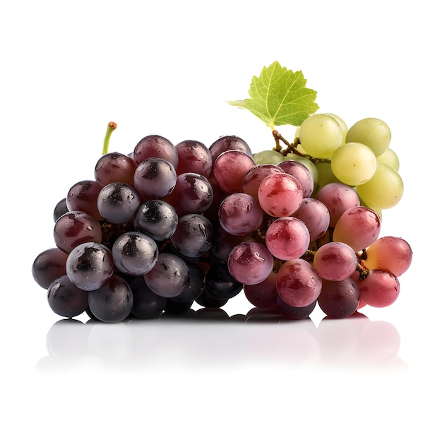 A bunch of grapes with white background