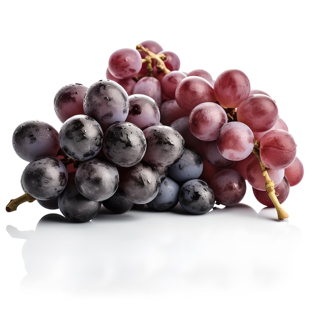 A bunch of grapes with white background