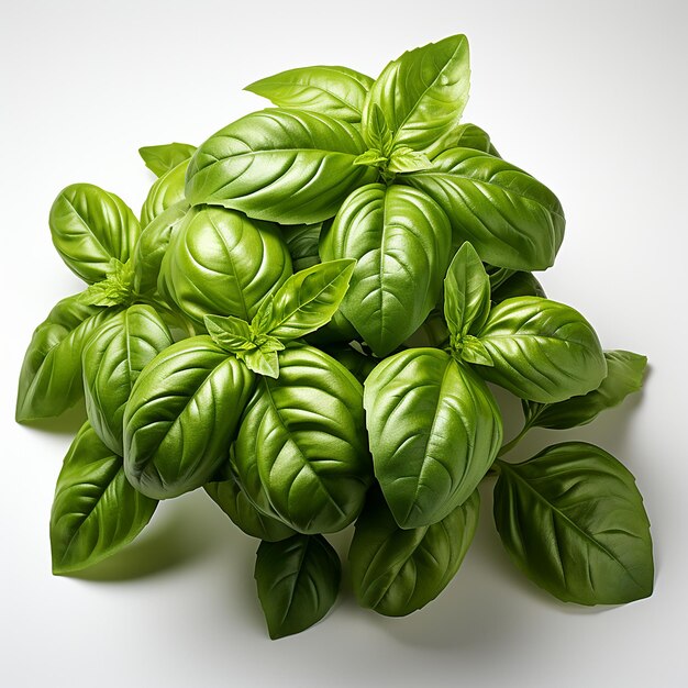 a bunch of green basil leaves are arranged in a circle.