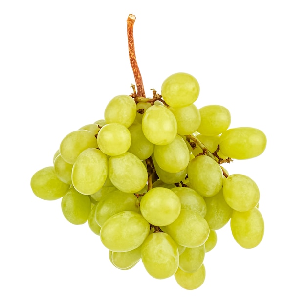 Bunch of green grapes isolated on white