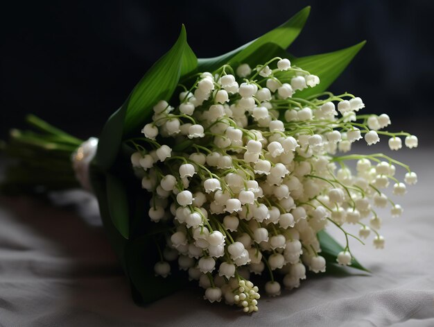 Bunch of Green leaves with small white flowers Generated With AI