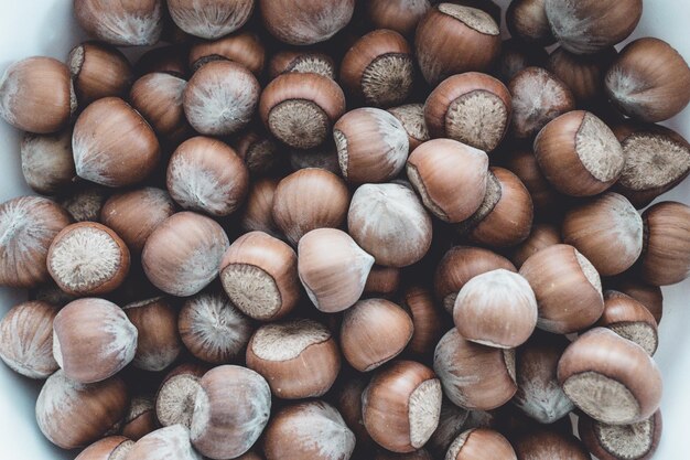 A bunch of hazelnuts