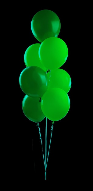 Foto un mucchio di palloncini di elio isolati su uno sfondo