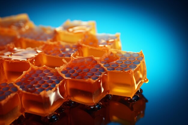 A bunch of honeycombs sitting on top of a table