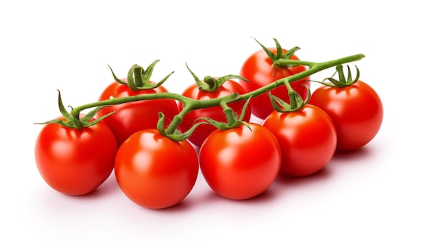 Foto bunch kersen tomaten geïsoleerd op een witte achtergrond