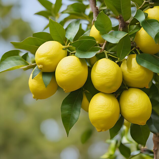 a bunch of lemons that are on a tree