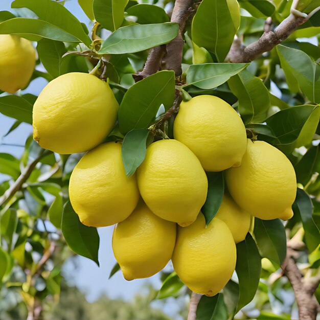 a bunch of lemons that are on a tree