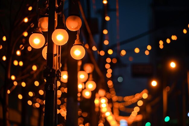 a bunch of lights that are on the side of a building