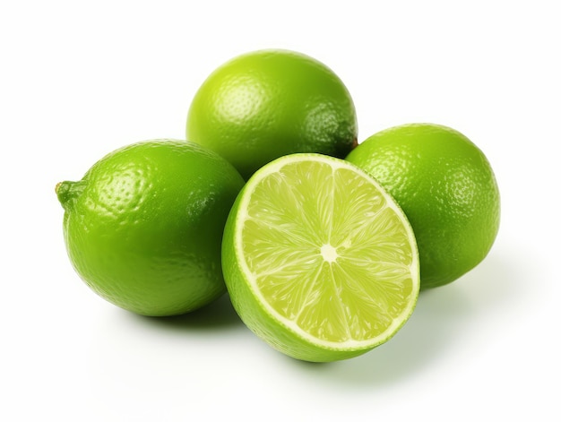 Bunch of limes isolated on A white background