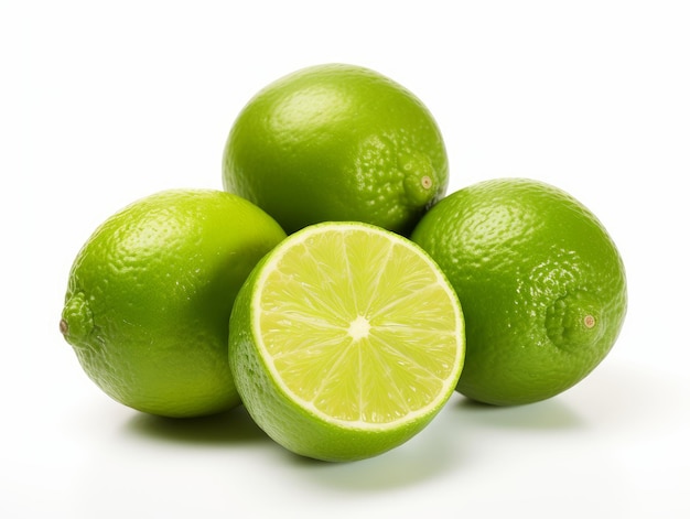 Bunch of limes isolated on A white background