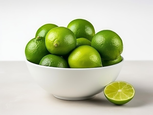 Bunch of limes isolated on A white background