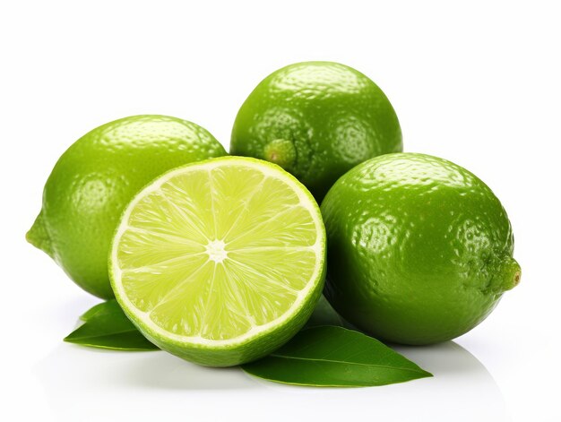 Bunch of limes isolated on A white background