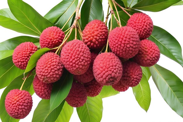 Foto bunch di litchi isolati su bianco