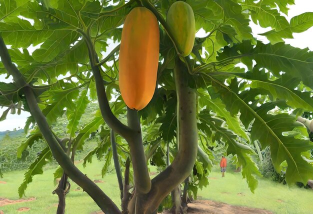 a bunch of mangoes hanging from a tree with the date of the date