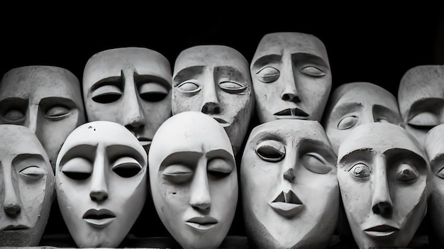 A bunch of masks that are in a store