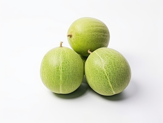 a bunch of melons on a white background