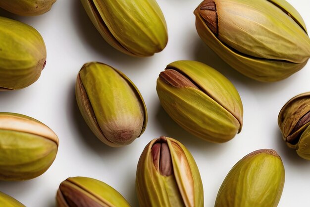 Photo a bunch of nuts are on a white background