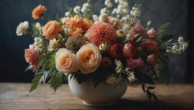 写真 花瓶にいている美しい花束