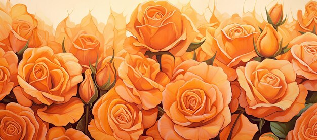 A Bunch of Orange Roses created using generative AI tools