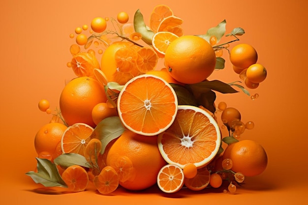 A bunch of oranges that are on a table