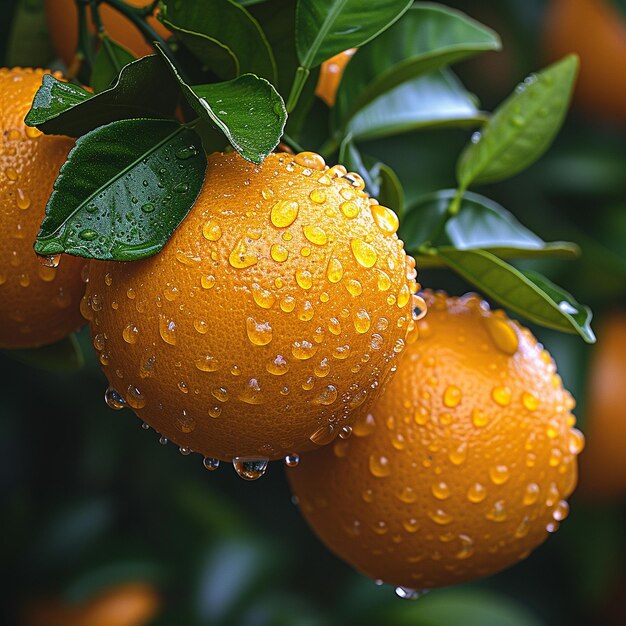 a bunch of oranges that are on a tree