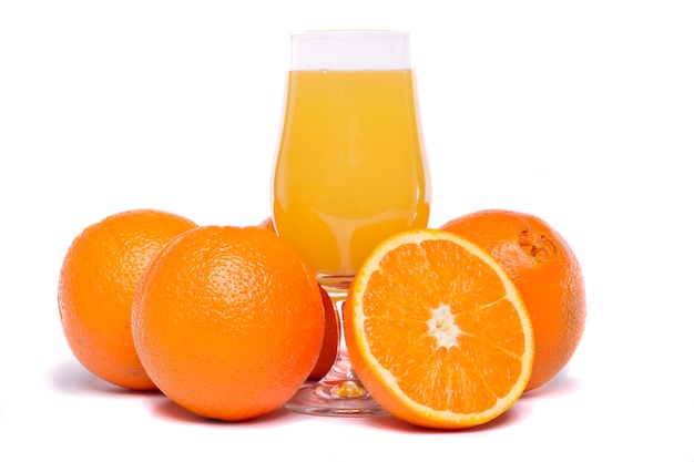 Bunch of oranges with juice