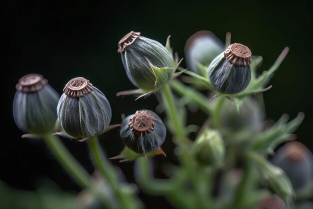 Bunch papaver bloemknoppen Genereren ai