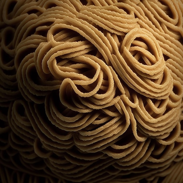 A bunch of pasta in a brown box