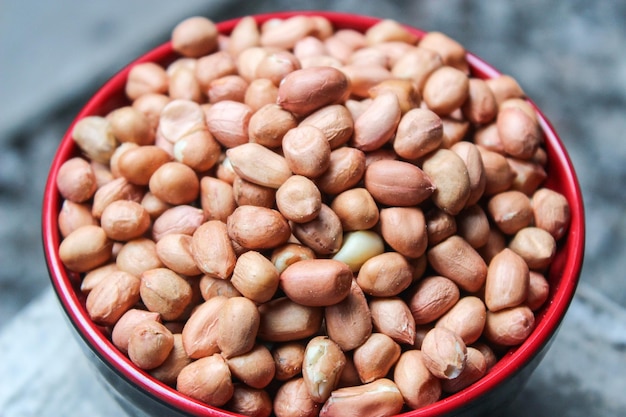 bunch of peeled peanuts or beans in a bowl